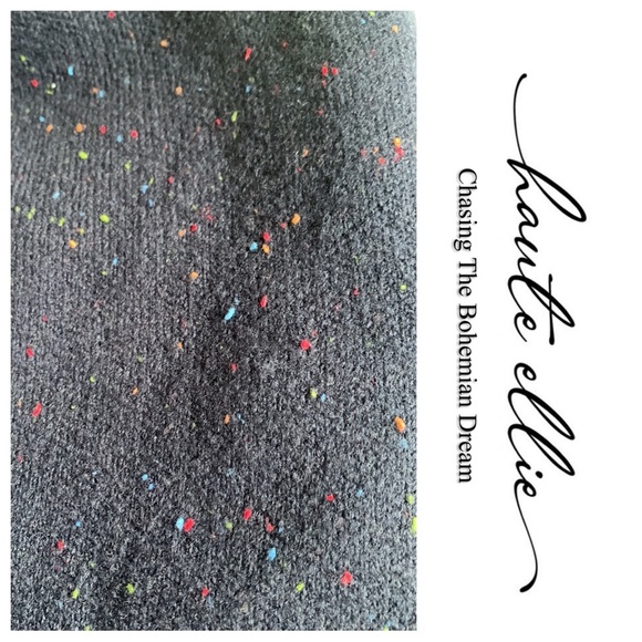 JULES-Speckled Navy Wide Lapel Hooded Coatigan - Picture 5 of 10